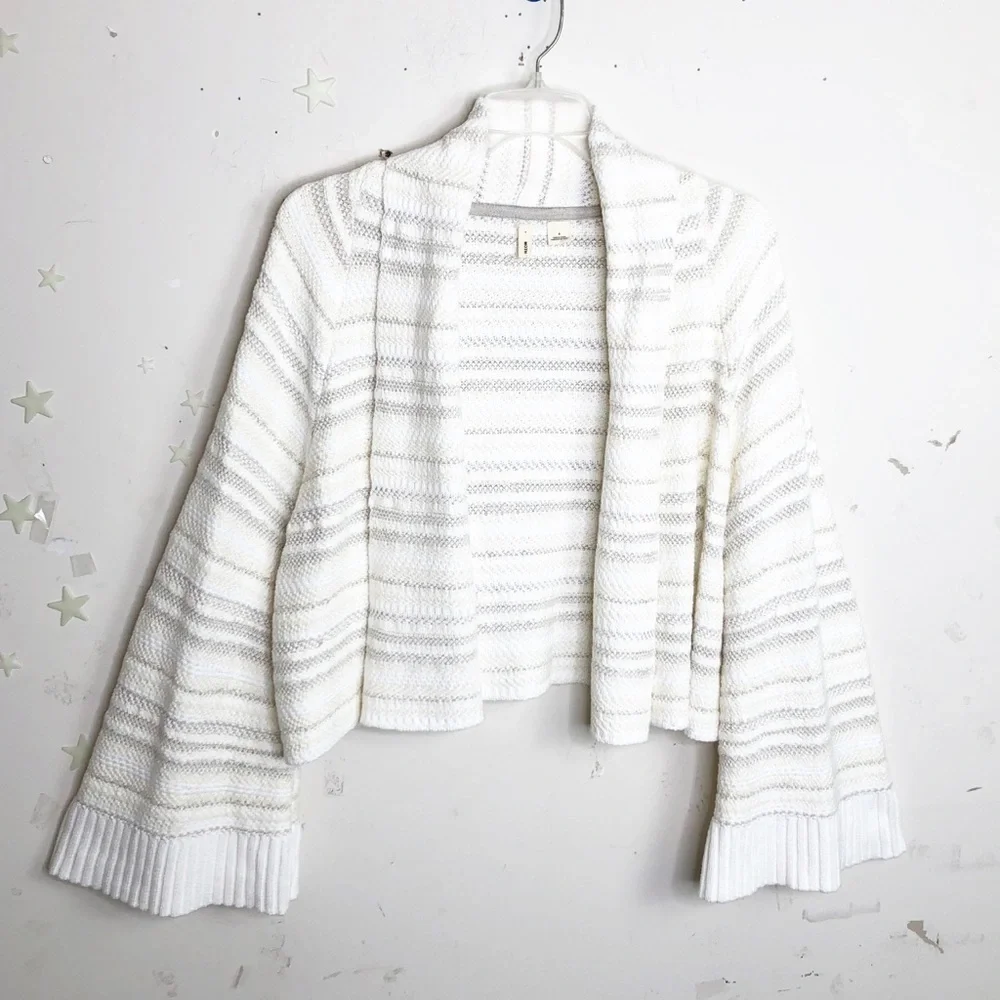 Anthropologie small Moth Mahalia beige knit kimono cardigan sweater